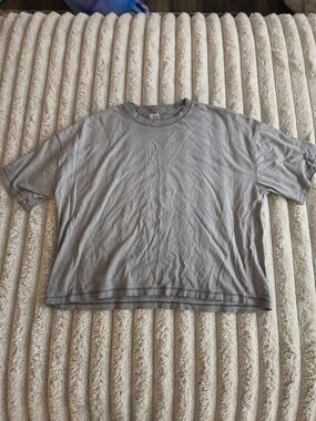 Hollister Mens Relaxed Crewneck Tee - Gray Baggy Crop Tee Mens Size Small